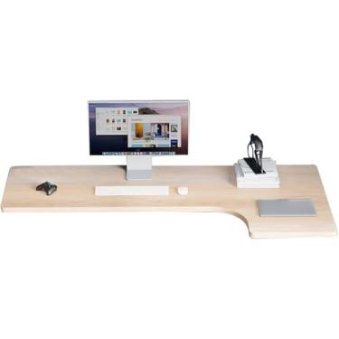 Imagem de Mesa de canto montada na parede em forma de L, mesa de canto para escritório em casa, mesa flutuante para laptop, dobrável para estudo, quarto, banheiro ou varanda (120 x 70 x 50 cm (47,2 x 27,5 x