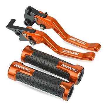 Imagem de WEJUSA Para 690SMC 2008-2013 2012 motocicleta CNC alumínio freio embreagem alavanca guidão grip 690 SMC 2011 2010 acessórios acessórios alavanca de embreagem freio motocicleta (cor: laranja)