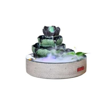 Imagem de hezhuhe2258 Decorações de mesa ornamentos de água de aquário chinês para mesa Feng Shui roda decorativa fonte paisagismo