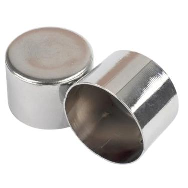 Imagem de Par de Ponteiras Tampão Para Varão de Cortina 19mm – Acabamento Perfeito e Sofisticado (Cromado)