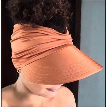 Imagem de Viseira Feminina De Praia Turbante Uva E Uvb Fps 50 - Terra Cota - Dul