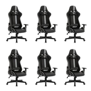 Imagem de Kit 6 Cadeiras Gamer Atlético Mineiro Cam 3318 Espresso Móveis