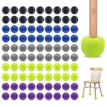 Imagem de ZHUOKECE Pacote com 90 bolas de tênis pré-cortadas a granel para pernas de móveis, bola de tênis, capas de pés para bola de proteção do chão (multicoloridas)