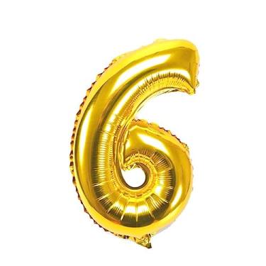 Imagem de Balão Número Dourado 40cm Numero 6