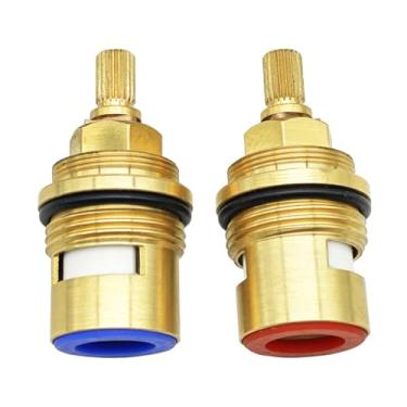 Imagem de Meyffon 45887000 45888000 Cartucho de cerâmica compatível com torneira Grohe, substituição de cartucho de torneira de pia de banheiro, válvulas de montagem na parede de 3/4 polegadas, água fria e