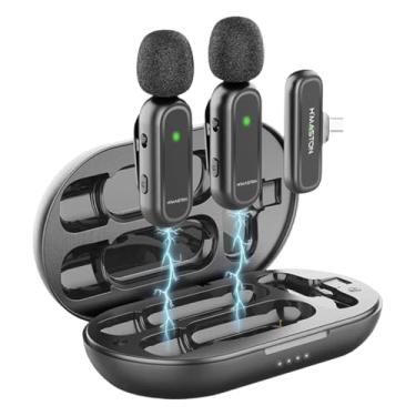 Imagem de Microfone de Lapela Sem Fio 3 em 1 Qualidade Profissional, Redução de Ruído, Compatível com IPHONE Ideal para Gravação, Podcasts e Entrevistas com Som Nítido e Sem Interferências (MK07)