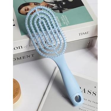 Imagem de Escova de cabelo, escova de desembaraçar para cabelos cacheados e lisos, escova de desembaraçar, escova de cabelo para todos os tipos de cabelo, azul