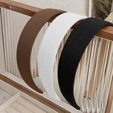 Imagem de Bandanas elásticas antiderrapantes de 2,5 cm de largura, acessório feminino moderno, pacote com 3