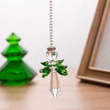 Imagem de Enfeite de carro com pingente de cristal de anjo, decoração de festa de jardim de janela - apanhador de sol prisma pendurado para para-brisas, casa, decoração de festa