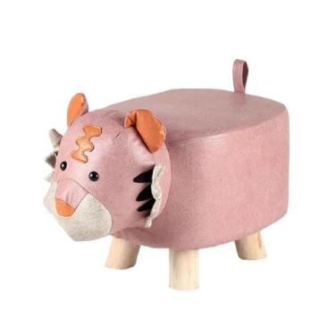 Imagem de SiaBiced Banquinho Infantil, Descanso para Os Pés Fofo com Pernas de Madeira para Quartos de Hóspedes, Quarto Interno