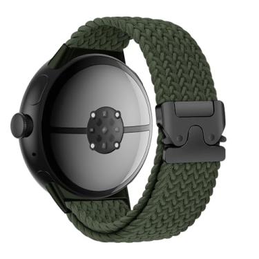Imagem de Pulseira trançada para Pixel Watch 2 de 41 mm, para Google Pixel Watch/Pixel Watch 3 de 45 mm de 41 mm para homens/mulheres, pulseira esportiva Correa com fivela de paraquedas elástica de nylon