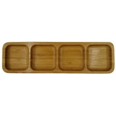 Imagem de Petisqueira Retangular em Bambu 4 Espaços Dolce Home