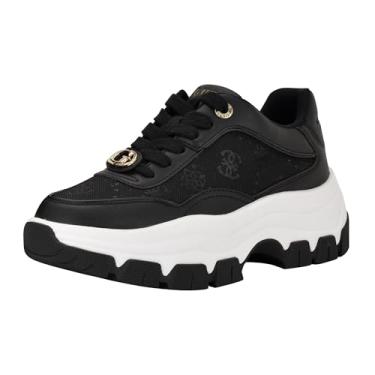 Imagem de GUESS Berrett Tênis feminino, Logotipo preto/branco 001, 40