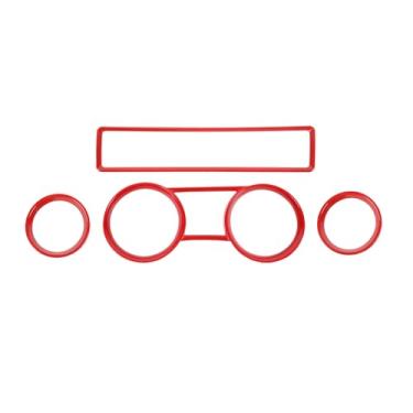 Imagem de Amayum Kit de capa de saída de saída de ar do painel frontal do painel do console central adequado para acessórios internos do Ford Mustang 2010-2014, vermelho