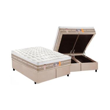 Imagem de Cama Box King: Colchão Molas Pocket Ensacadas Castor Silver Star Air One Face + Base Clean(193X203)