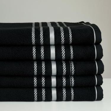 Imagem de Kit 3 Toalhas de Banho e Rosto 100% Algodão Premium – Toque Suave Alta Absorção e Durabilidade Toalhas Grandes e Macias Elegance Home (Jogo 2 Banho/1 Rosto Preto)