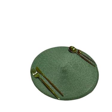 Imagem de Novo Kit Jogo Redondo Jantar Para Mesa Posta, Descanso De Prato Elegante(verde escuro,8 UNI)