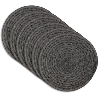 Imagem de Conjunto de 6 tapetes de mesa resistentes ao calor de 38 x 38 cm para 6 unidades de cozinha e sala de jantar, estilo moderno, fácil de limpar, durável e elegante