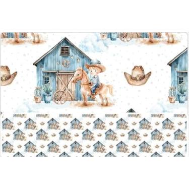 Imagem de Tecido Tricoline Digital Country Infantil Menino e celeiro 50 x 150 cm