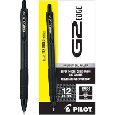 Imagem de Pilot, Canetas rolo de gel premium G2 Edge, ponta fina de 0,7 mm, preta, pacote com 12