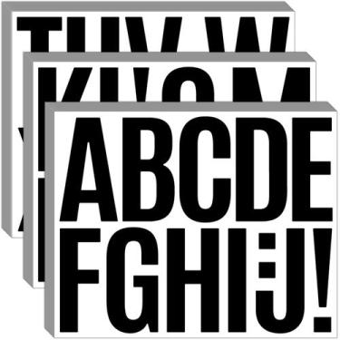 Imagem de Adesivos para cartas Bemeol 36 folhas, letras de vinil, 7,6 cm, pretas