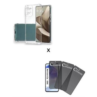 Imagem de 3UN Película Fosca Privacidade + Capa Anti Choque Transparente Para Mo