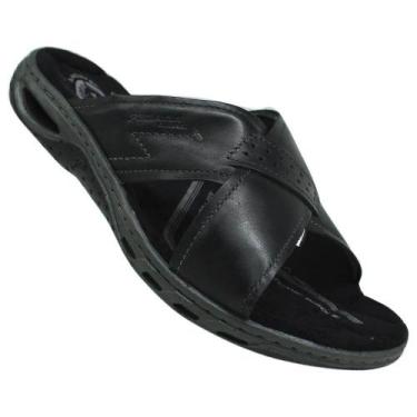 Imagem de Sandália Masculina Pegada Casual Tiras Cruzadas, Preto, 38