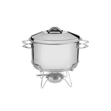 Imagem de Rechaud Tramontina Solar Aço Inox Com Fogareiro E Tampa 6,1 Litros