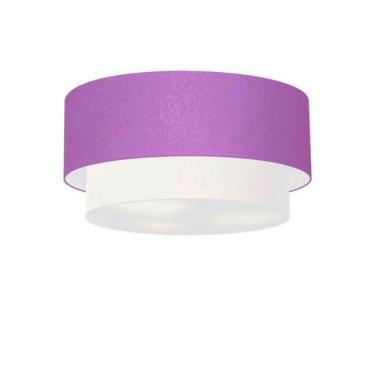 Imagem de Plafon De Sobrepor Cilíndrico Sp-3062 Cúpula Cor Lilás Branco