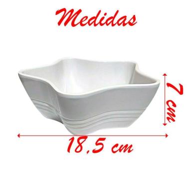 Imagem de Jogo De Tigelas Melamina Branca Estrela 3 Peças