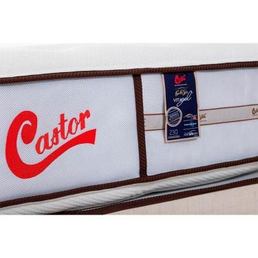 Imagem de Cama Box + Colchão Castor Casal Vitagel Classic Double Face Pocket 138x188x63cm