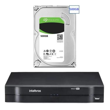 Imagem de Dvr gravador 4 canais mhdx Full hd intelbras + hd 500gb