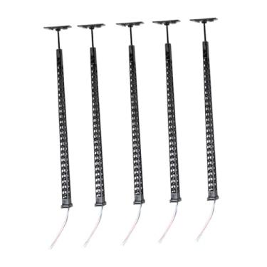 Imagem de harayaa Conjunto de 5 postes de luz LED em escala 1:87 para projetos DIY, ideais para maquetes de jardim e ferromodelismo, Preto