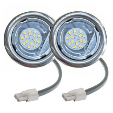 Imagem de LIDESENMO Pacote com 2 exaustores de cozinha de 55 mm Luz LED 1,5 W 12 V DC EL SM Conectores Fumaça Exaustor Ventilador Lâmpada Motorhome RV Armário Iluminação (Branco 6000K)