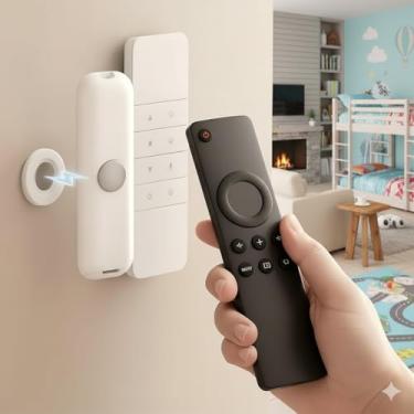 Imagem de Organizador magnético de parede, pacote com 4, suporte de controle remoto sem furadeira, conjunto de armazenamento de 3 cm para TV, ventilador, ar condicionado