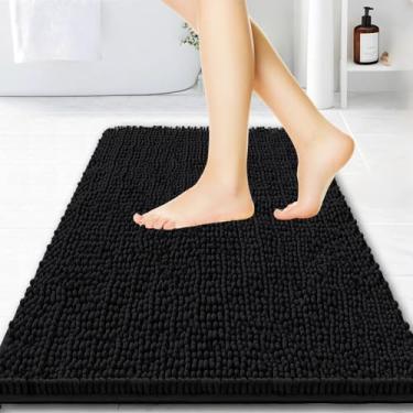 Imagem de BOANKODU Tapetes de banheiro 91 x 61 cm, tapetes de banho de chenille absorventes extramacios, forro de PVC, secagem rápida, tapetes de banho laváveis na máquina para piso de banheiro, banheira e