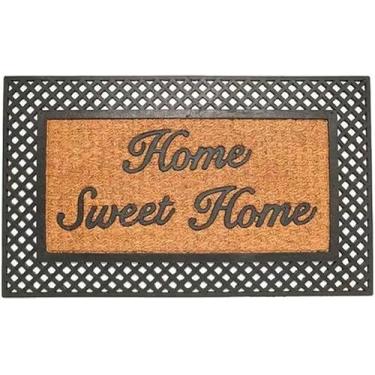 Imagem de Capacho Home Sweet Home 75x45cm – Tapete de Porta Antiderrapante em Fibra de Coco e Borracha | Decorativo, Durável e Fácil de Limpar