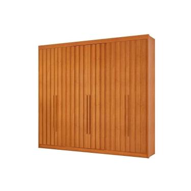 Imagem de Guarda Roupa Casal 6 Portas Ripadas E 8 Gavetas Grécia Cacau - Conquista