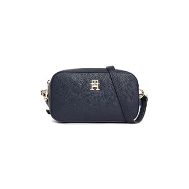 Imagem de Tommy Hilfiger Bolsa transversal com emblema para câmera, Azul espacial, One Size
