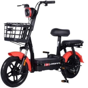 Imagem de Bicicleta Eletrica Scooter Aro 14 Dropp Joy City 500W, Preto, Vermelho