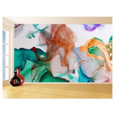 Imagem de Papel De Parede 3D Arte Tintas Colorido Mármore 3,5M Tra68 - Você Deco