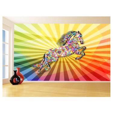 Imagem de Papel De Parede 3D Animais Pop Art Cavalo Cores 3,5M Pxa315 - Você Dec
