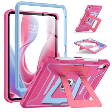 Imagem de Supveco Capa para iPad (A16) 11ª geração 11 polegadas 2025, iPad 10ª geração 10,9 polegadas 2022, capa protetora robusta de corpo inteiro com protetor de tela integrado, suporte duplo, rosa choque