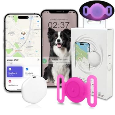 Imagem de Rastreador GPS para cães, mini rastreador GPS GPS à prova d'água IPX8 para gatos com suporte, sem taxa mensal, funciona com Apple Find My(apenas iOS), rastreadores inteligentes para cães-YGPink-5