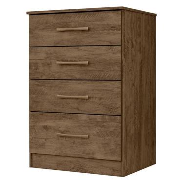 Imagem de Cômoda Para Quarto 61cm Com 4 Gavetas Miriad Castanho Wood Z17 - Mpozenato
