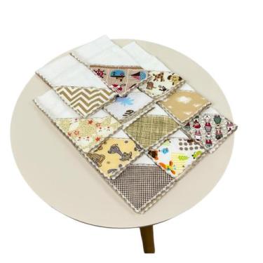 Imagem de Kit 11 Fraldinha de Boca Bebê Babete Dupla Camada linha SUPREME - Mãe 