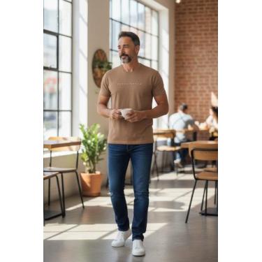 Imagem de Camiseta Ogochi Concept Slim Brand Cor:MarromTamanho:M, Marrom, M