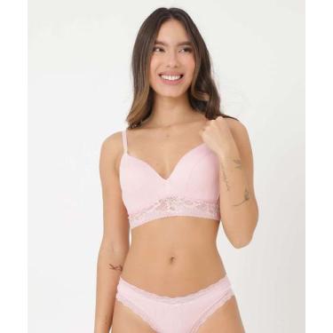 Imagem de Sutiã Bra Top Recorte Renda Bojo Marisa-46104, 40, Rosa
