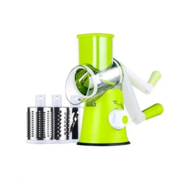 Imagem de Cortador, Ralador Efatiador Manual Multifuncional Com 3 Lâminas Em Inox Para Legumes