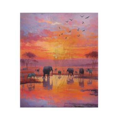 Imagem de Blueangle Cobertor de savana africana super macio e quente, 127 x 152 cm, leve para todas as estações, cobertor aconchegante para cama, sofá, sofá, fácil de cuidar (397)